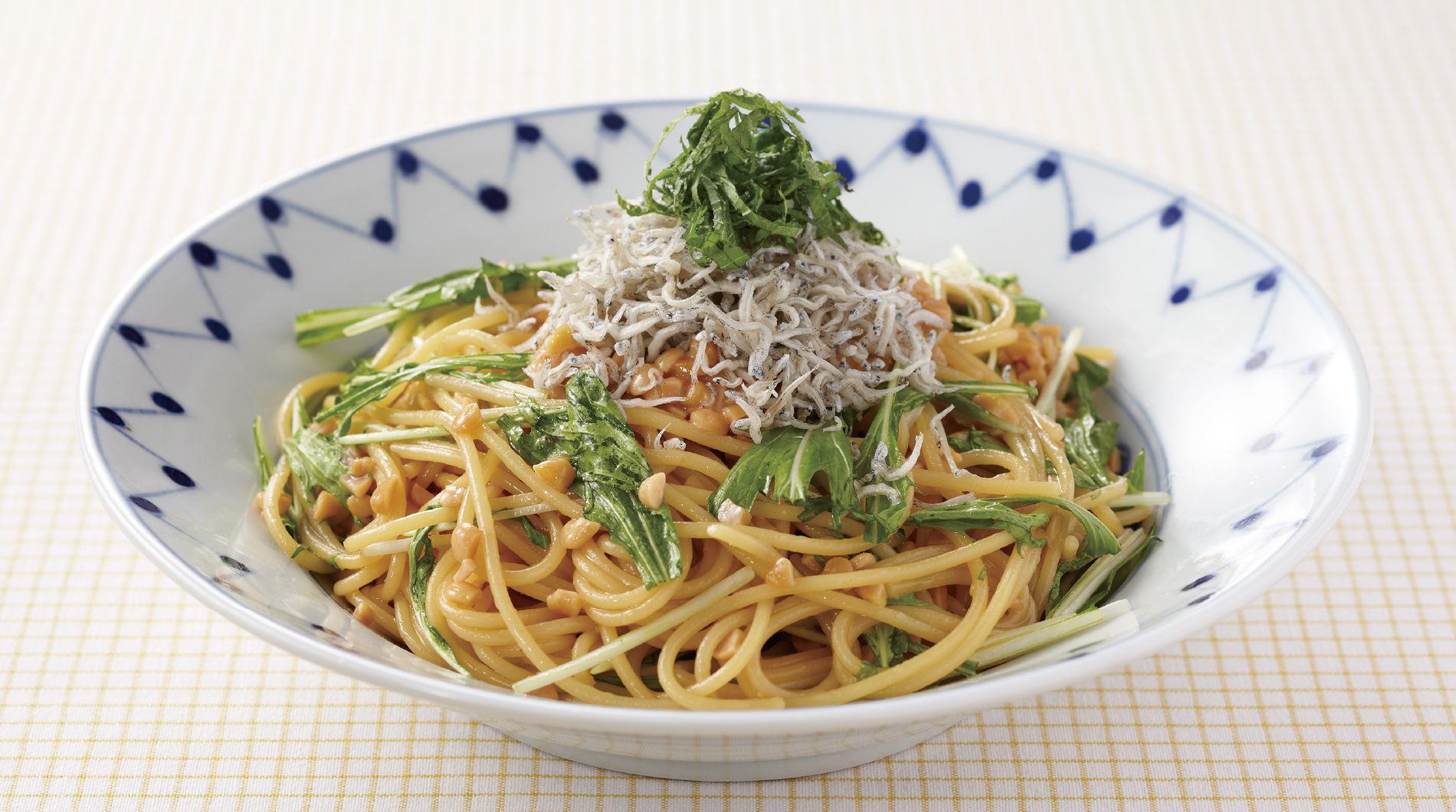 じゃこと青じその納豆パスタ