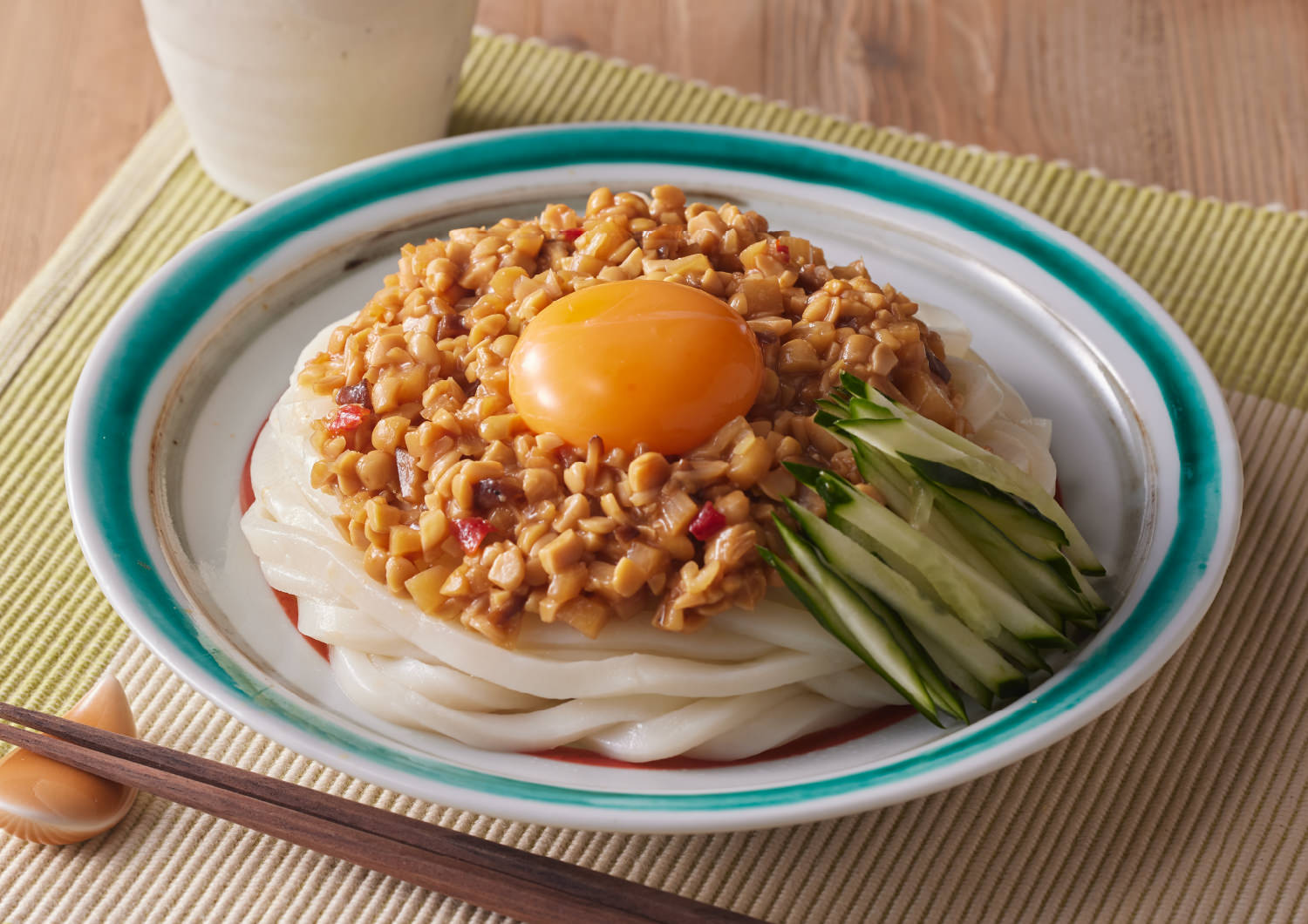 ジャージャー納豆うどん