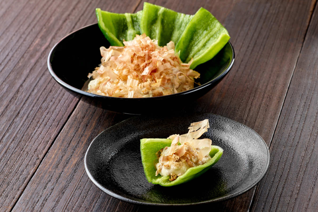 世界の山ちゃんレシピ ポテサラ納豆ピーマンボート