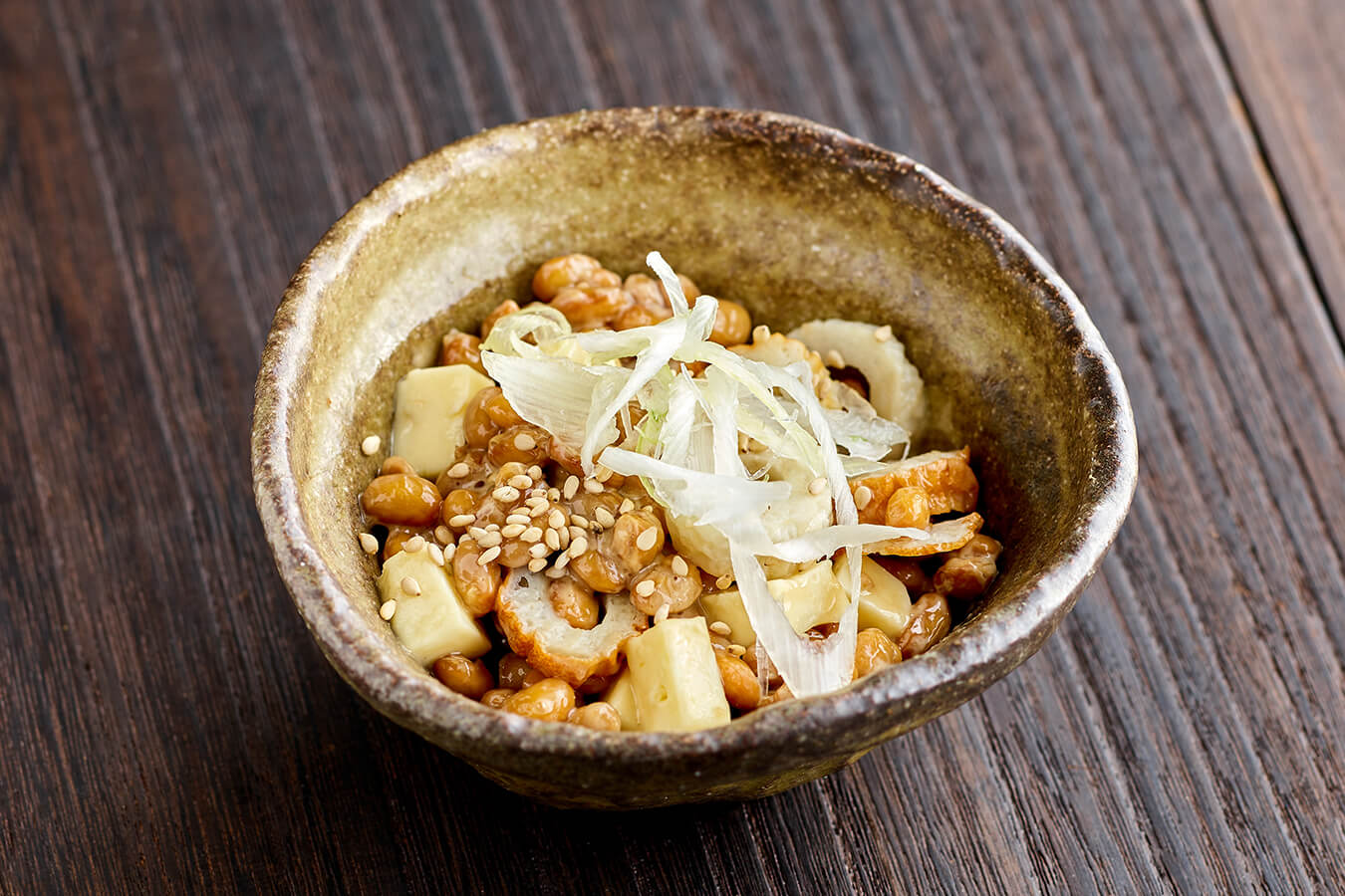 納豆、ちくわ、ごまチー和え