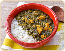 冷凍豆腐とほうれん草のカレー