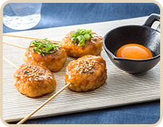 ふわふわ豆腐月見つくね