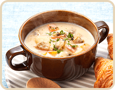 豆腐クリームのクラムチャウダー