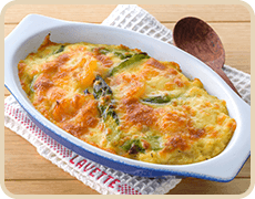 エビとアスパラの豆腐クリームグラタン