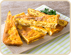 納豆と豆腐のスパニッシュオムレツ