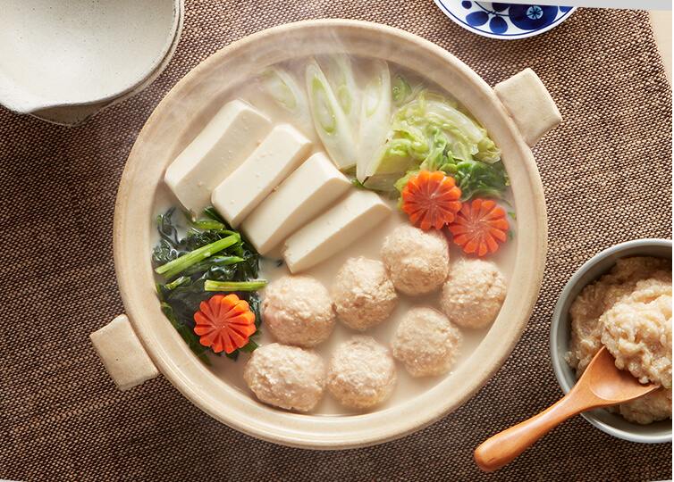 鶏団子の豆乳味噌鍋