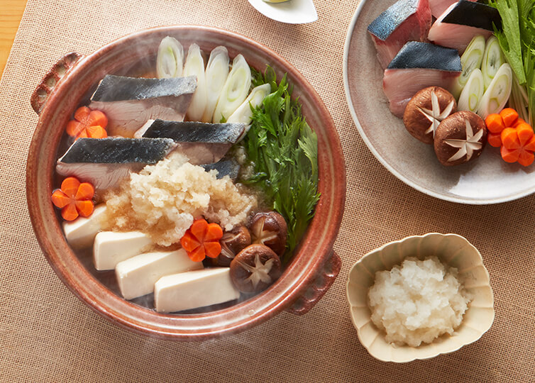 豆腐とブリのみぞれ鍋