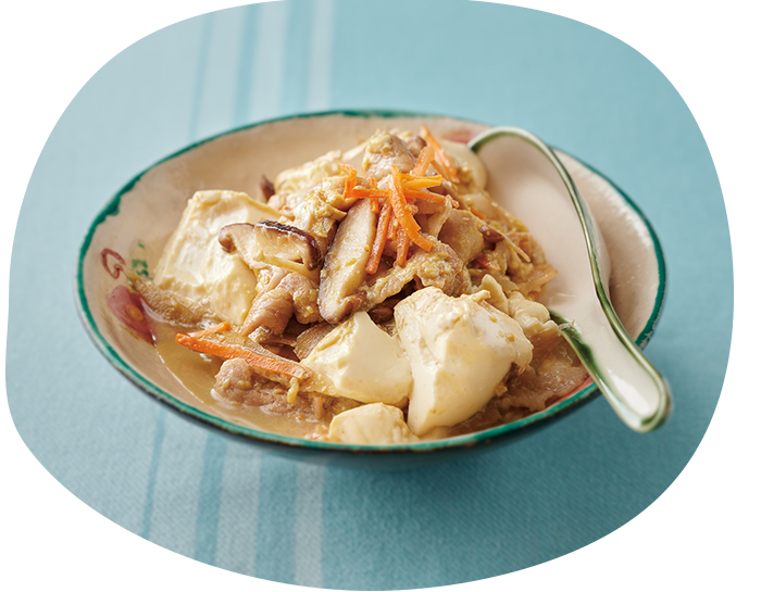 豚肉と野菜の炒り豆腐