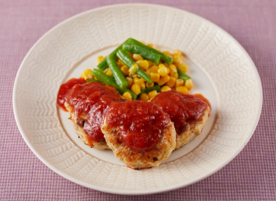 ヘルシー鶏ひき肉と豆腐のハンバーグ